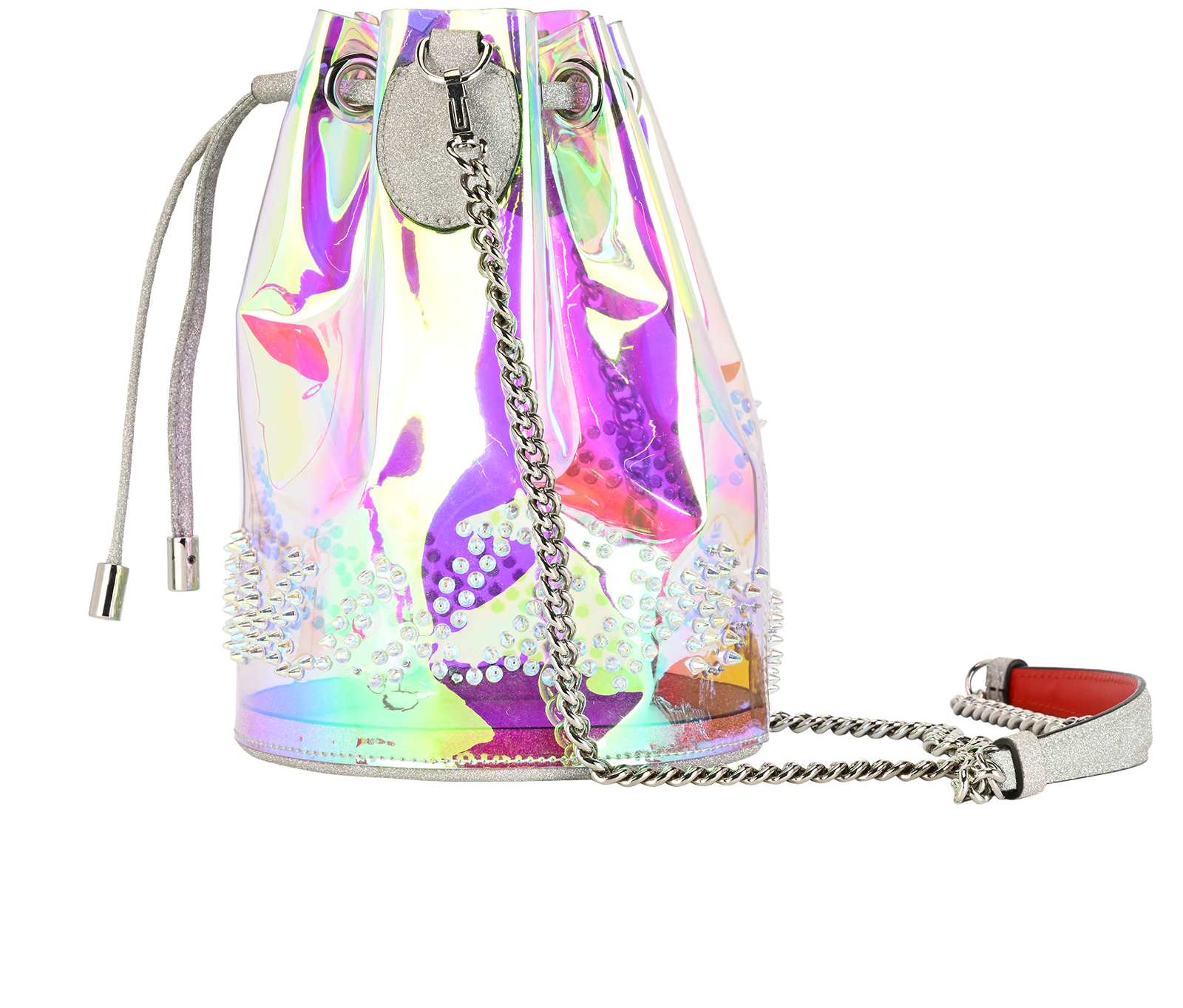 Marie Jane Bucket Bag, &pound;350, Handbags, Silver, Vinyl, Bottom view